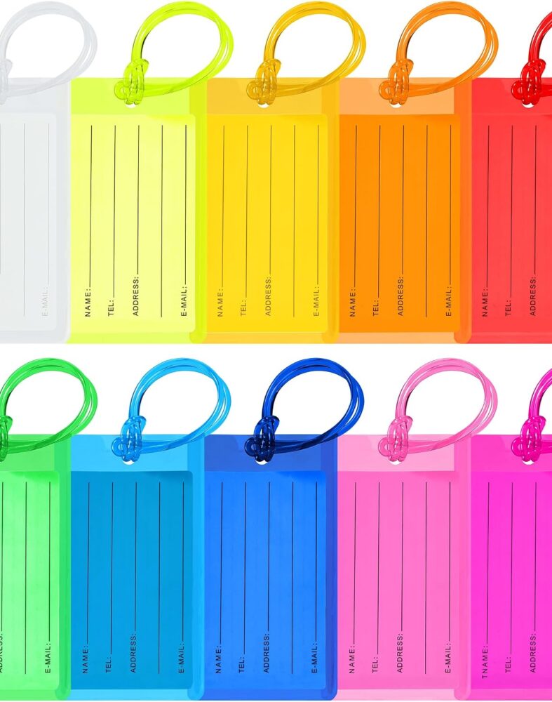 10 Pack Luggage Tags for Suitcases, Airplane Travel Essentials